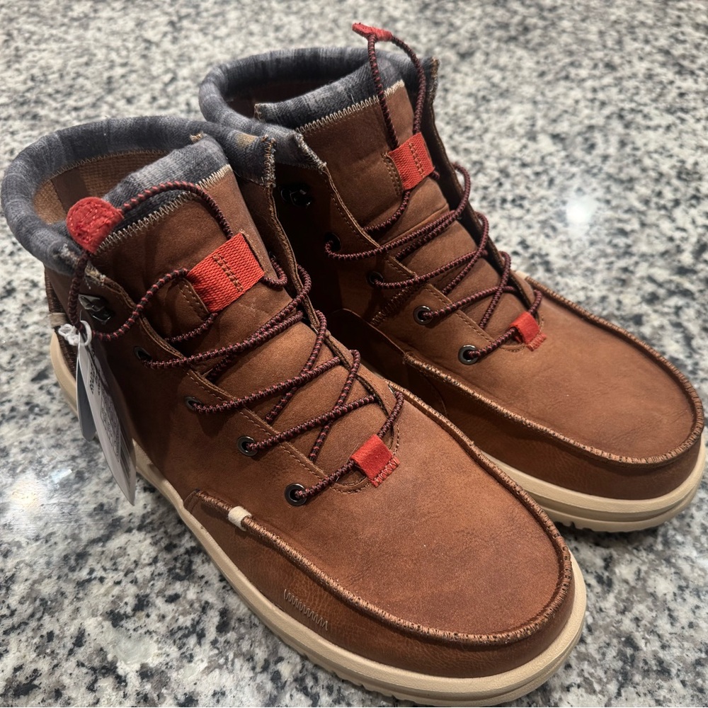 Hey Dude Brown and Red Men's Boots